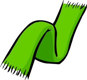 Green Scarf Cartoon Illustration PNG Image