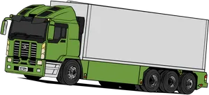 Green Semi Truck Illustration PNG Image