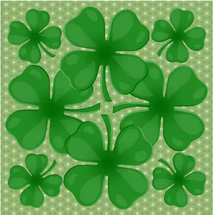 Green Shamrock Pattern Background PNG Image