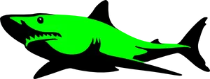 Green Shark Illustration PNG Image