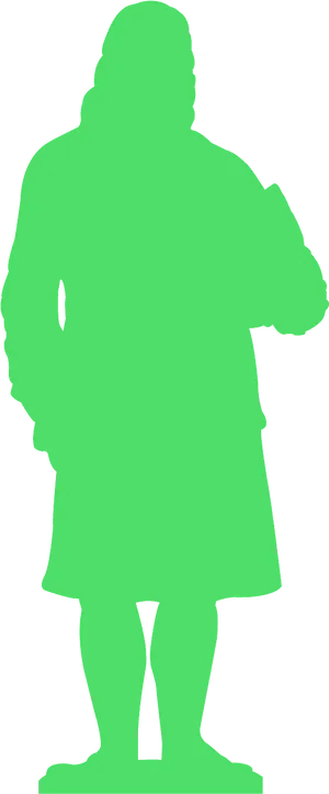 Green Silhouette Benjamin Franklin Statue PNG Image