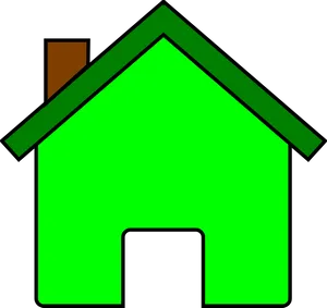 Green Simple House Icon PNG Image