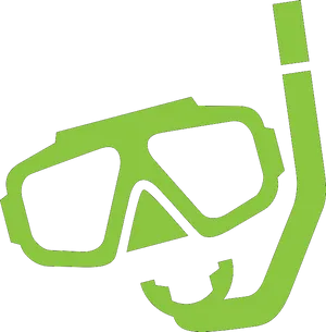 Green Snorkel Mask Icon PNG Image