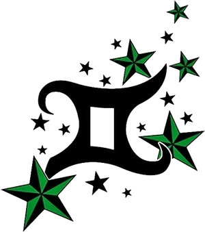 Green Starsand Abstract Shape Tattoo Design PNG Image