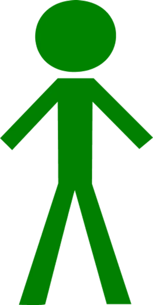 Green Stick Figure Graphic PNG Image