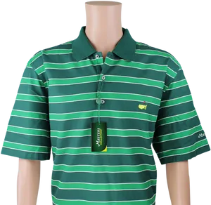 Green Striped Polo Shirt Mannequin PNG Image