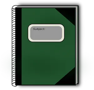 Green Subject Notebook Clipart PNG Image