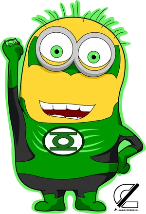 Green Superhero Minion Clipart PNG Image