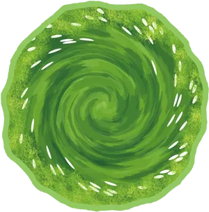 Green Swirl Portal Illustration PNG Image