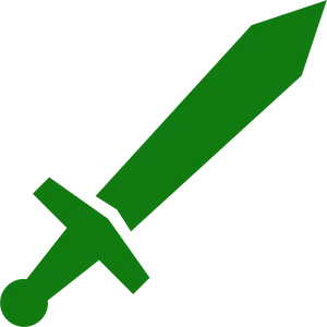 Green Sword Icon PNG Image