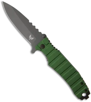 Green Tactical Folding Knife PNG Image