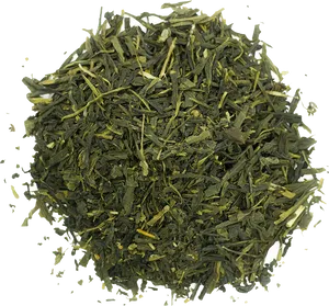 Green Tea Leaves Top View PNG Image