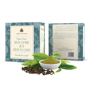 Green Tea Mint Soap Packaging PNG Image