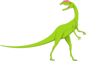 Green Theropod Dinosaur Illustration PNG Image