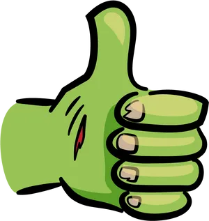 Green Thumbs Up Cartoon Emoji.png PNG Image