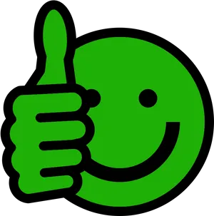 Green Thumbs Up Smiley Face PNG Image