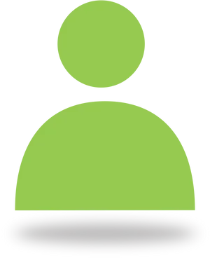 Green User Iconon Black Background PNG Image