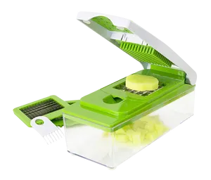 Green Vegetable Chopperwith Diced Potatoes PNG Image