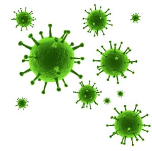 Green Virus Particles3 D Illustration PNG Image