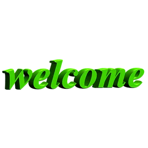 Green Welcome Text Graphic PNG Image