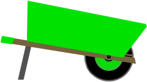 Green Wheelbarrow Vector PNG Image