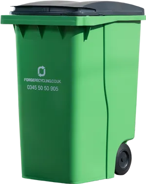 Green Wheelie Bin PNG Image