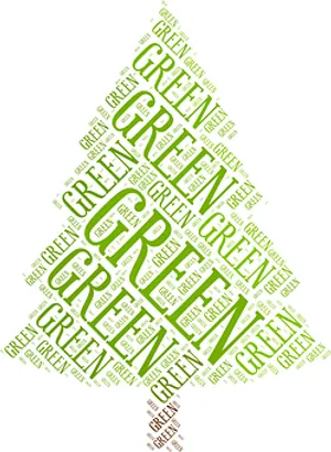 Green Word Tree Word Cloud PNG Image