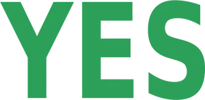 Green Y E S Text Graphic PNG Image