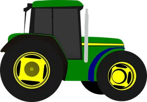 Green Yellow Modern Tractor Illustration PNG Image