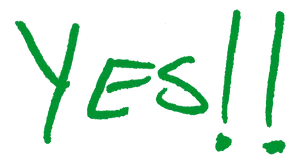 Green Yes Exclamation Marks PNG Image