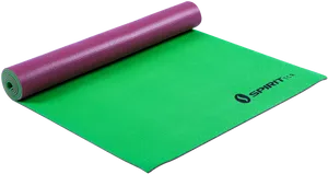 Green Yoga Mat Rolled Halfway PNG Image