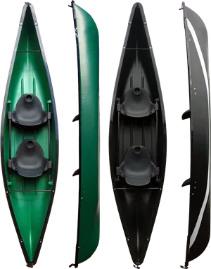 Greenand Black Canoe Comparison PNG Image