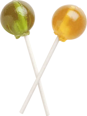 Greenand Orange Lollipops Crossed PNG Image