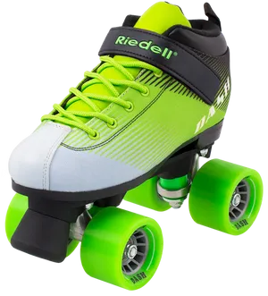 Greenand White Quad Roller Skate PNG Image