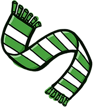 Greenand White Striped Scarf Graphic PNG Image