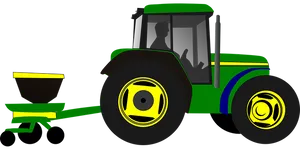 Greenand Yellow Tractor Illustration PNG Image