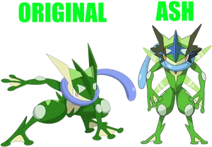 Greninja_ Original_vs_ Ash_ Forms PNG Image