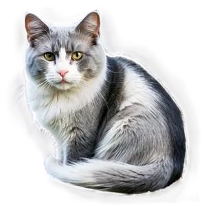 Grey And White Cat Png Vnq38 PNG Image