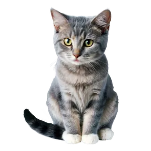 Grey Cat Sitting Png 06252024 PNG Image