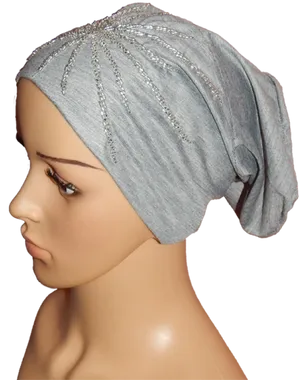 Grey Head Bandana Mannequin Display PNG Image