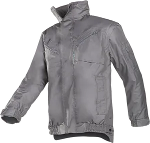 Grey Motorcycle Jacket Isolated PNG Image