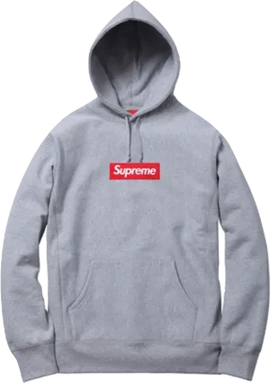 Grey Supreme Hoodie PNG Image