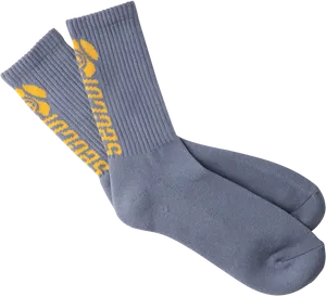 Grey Yellow Patterned Socks PNG Image