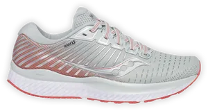 Greyand Coral Running Shoe PNG Image