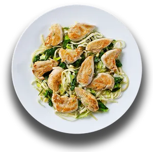 Grilled Chicken Pasta Plate PNG Image