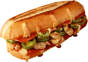 Grilled Chicken Pepperoni Jalapeno Sandwich.png PNG Image