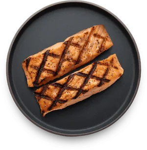 Grilled Salmon Steaks Plate PNG Image