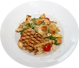 Grilled Tofu Salad Plate PNG Image