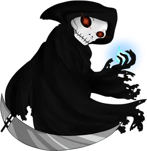 Grim Reaper Red Eyes Scythe PNG Image