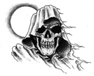 Grim Reaper Skull Tattoo Design PNG Image